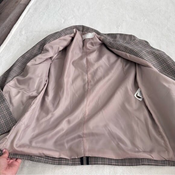 STYLENANDA Korea Single Breasted Padded Shoulder Plaid Check Blazer Size S - Picture 8 of 12